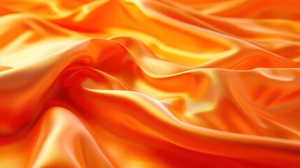 Fototapeta premium A vibrant and smooth orange satin fabric texture that creates an elegant background. Perfect for fashion, design, or decoration projects.