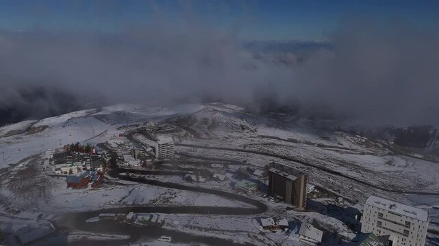 Nevado Valley Ski Resort At Andes Mountains Santiago Chile.