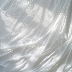 Fototapeta premium Delicate Cobwebs on a Pristine White Wall