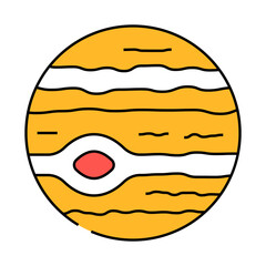 jupiter planet line icon vector. jupiter planet sign. isolated symbol illustration