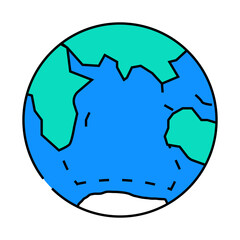indian ocean map line icon vector. indian ocean map sign. isolated symbol illustration