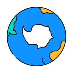 antarctica earth planet map line icon vector. antarctica earth planet map sign. isolated symbol illustration