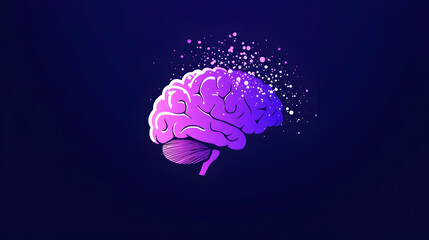 Fototapeta premium A stylized purple brain with a cosmic effect.