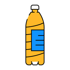 empty water plastic bottle line icon vector. empty water plastic bottle sign. isolated symbol illustration