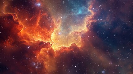 Naklejka premium Cosmic Nebula: A Celestial Tapestry