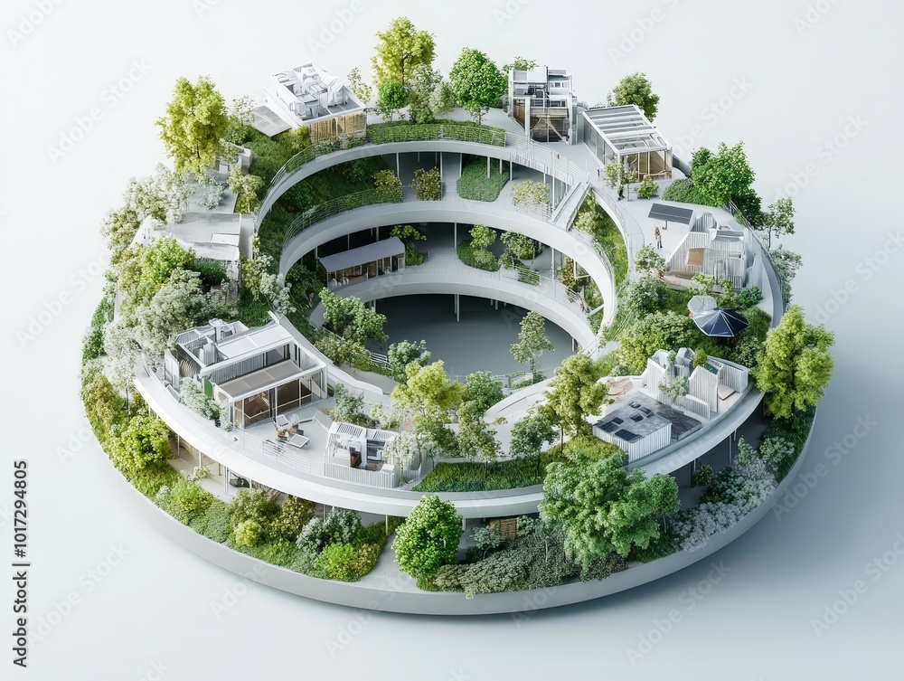 Poster circular economy model with a closed-loop system for products and materials, visualizing sustainabil