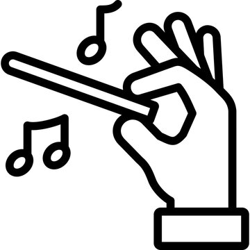 hand conducting music with notes clip art preview
