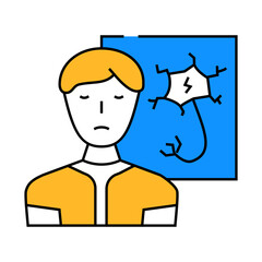 nervous person stress headache line icon vector. nervous person stress headache sign. isolated symbol illustration