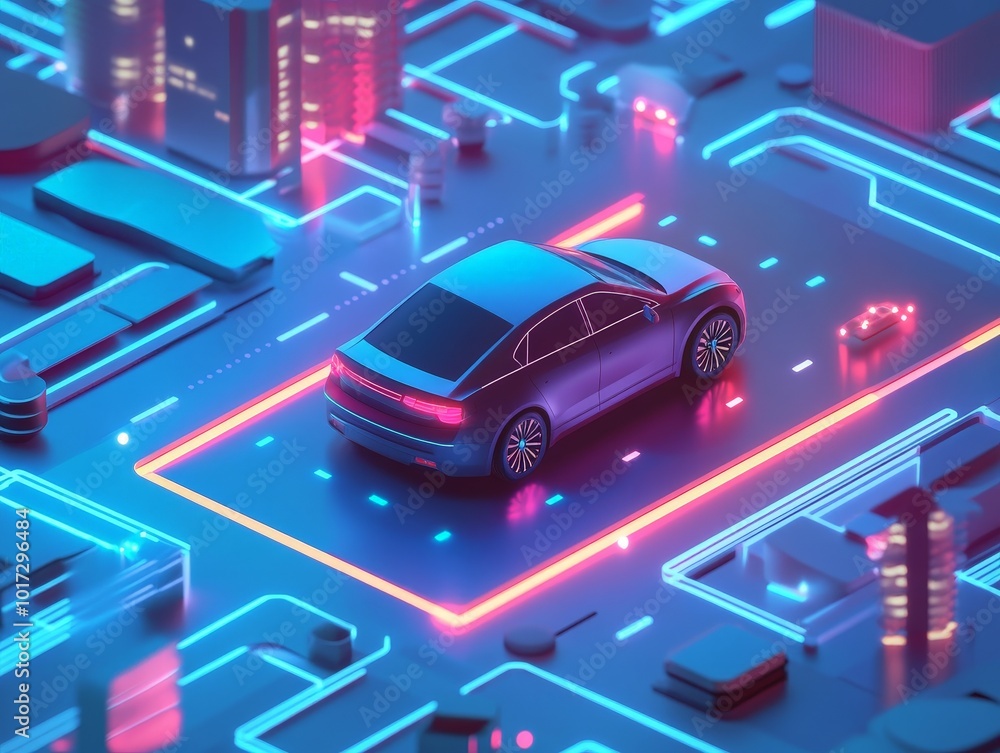 Poster cybersecurity protecting self-driving cars, with secure software ensuring that ai systems are resist