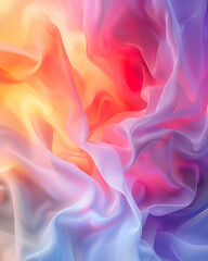 Fototapeta premium Mesmerizing abstract fabric textures feature colorful swirls in shades of orange, purple, and pink, creating a captivating and dynamic visual display with a modern and artistic vibe