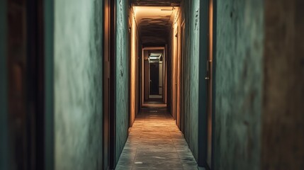 Fototapeta premium Long Dark Hallway