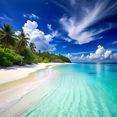 beach with palm trees