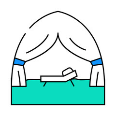 recreation tent vacation line icon vector. recreation tent vacation sign. isolated symbol illustration