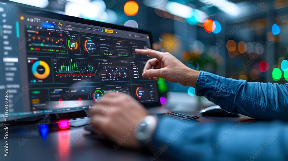 Poster professional digital dashboard monitoring interface