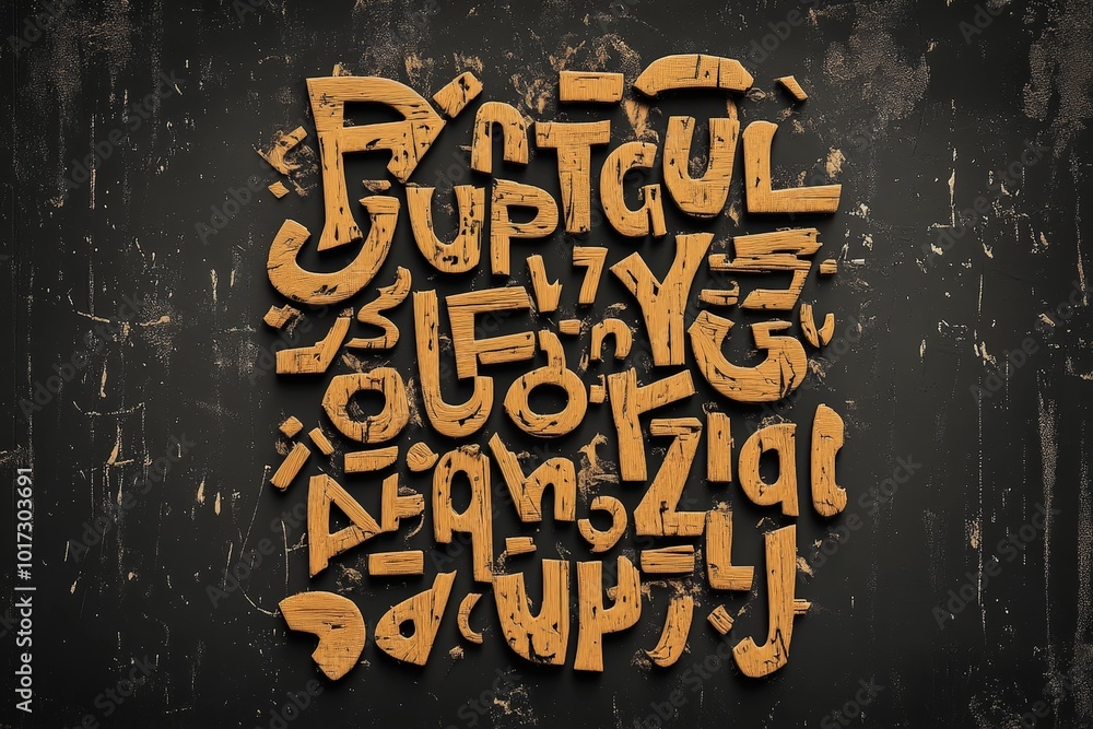 Poster typography design for branding, with creative use of letterforms and kerning to create a unique and 