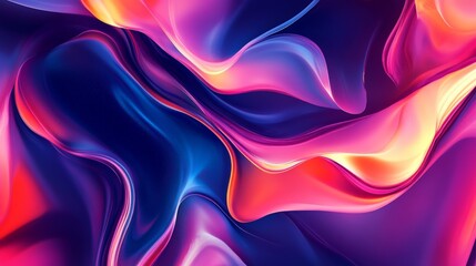 Obraz premium Vibrant, abstract background with flowing shapes and an inspiring quote, perfect for an engaging and modern Facebook wallpaper.
