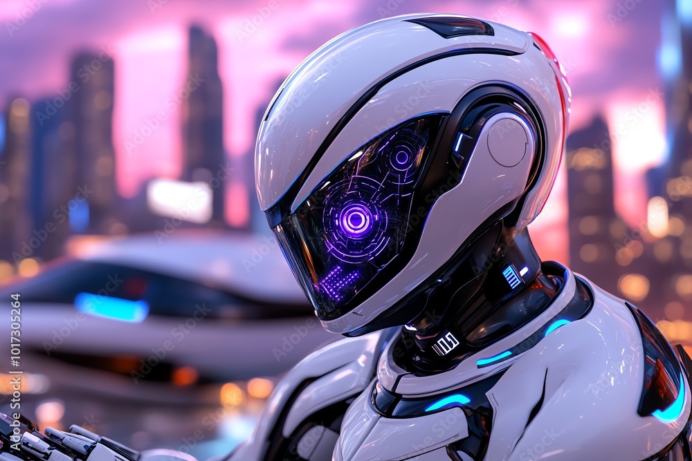 Aufkleber futuristic depiction of a hacktivist launching a cyber protest from a floating, high-tech city, targ