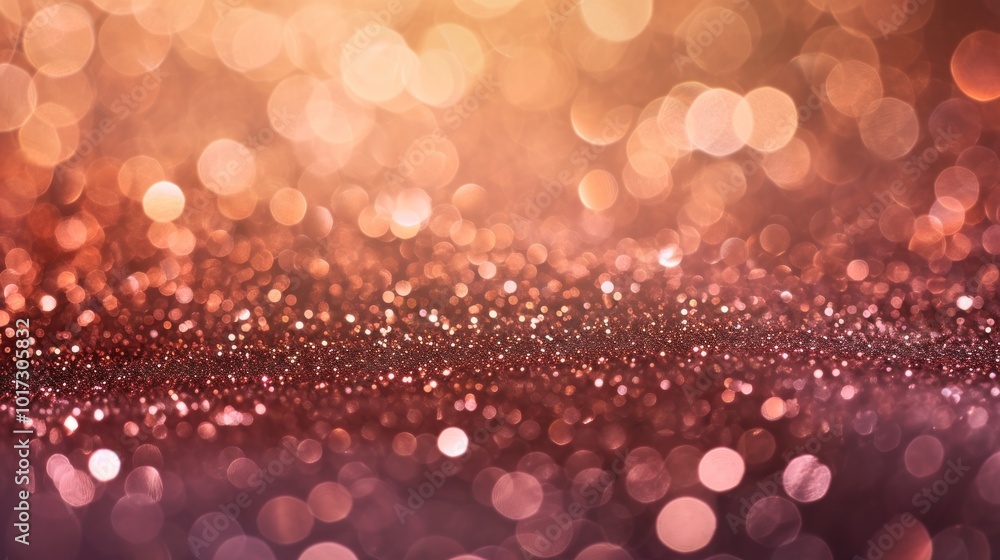 Poster sparkling bokeh background with warm golden light circles creating festive, enchanting atmosphere co