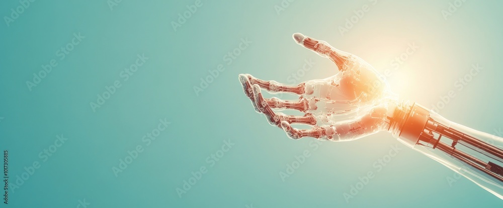 Poster exploring the intersection of technology and humanity the rise of robotic hands in modern innovation