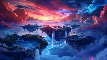 Fototapeta premium Surreal Floating Islands in Dreamy Landscape