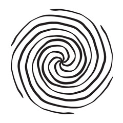 Irregular six-pointed spiral. Isolated on transparent background.