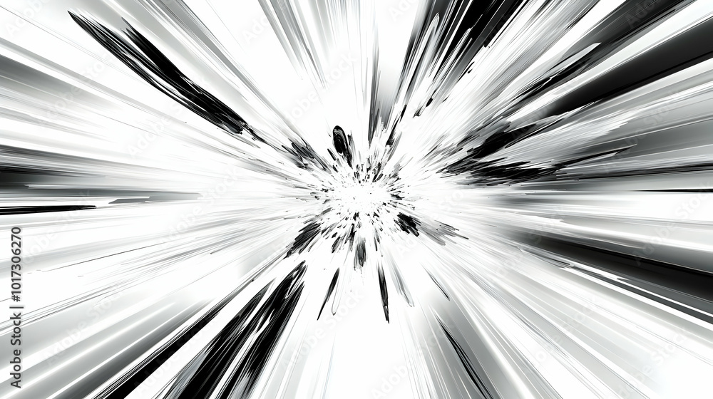 Poster abstract image depicting a burst of light and motion.