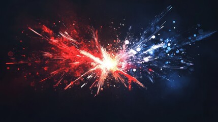 Fototapeta premium Abstract Red and Blue Light Explosion