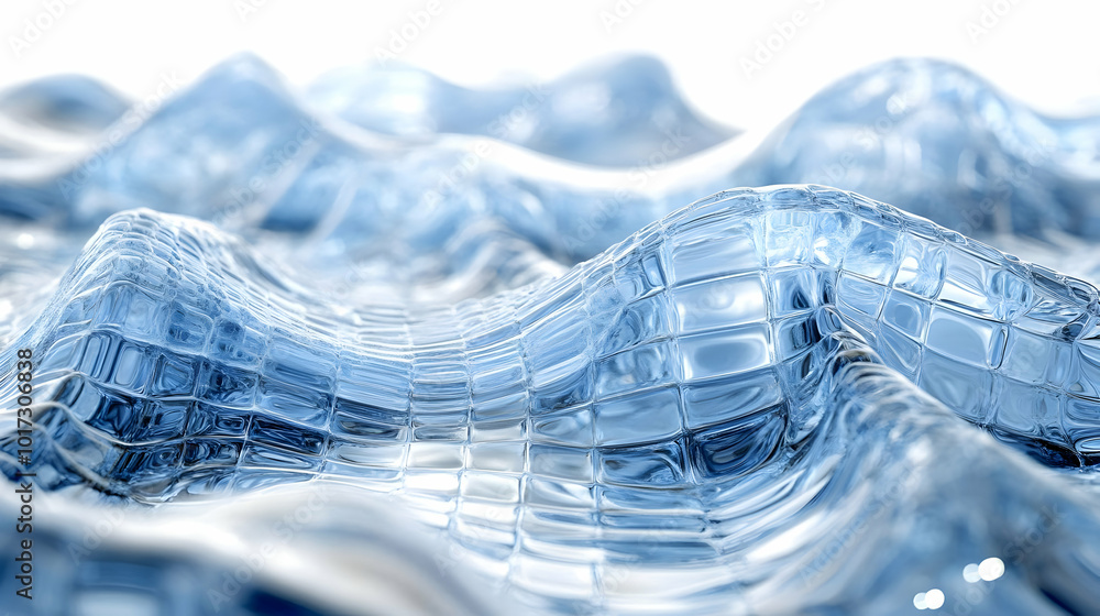 Poster abstract representation of flowing water with a textured surface.