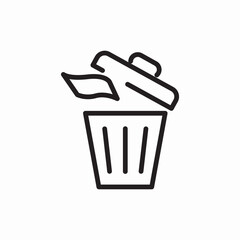 rcycle bin trush icon sign vector