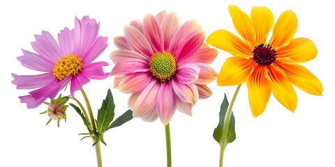Pink dahlia flower isolated on white background. Clipping path