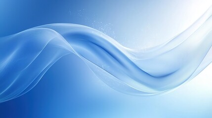 Abstract blue wave background with soft, shimmering lights.