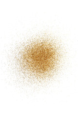 Shiny golden glitter isolated on white, top view