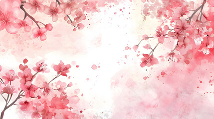 Fototapeta premium Hanami Night View Frame Background