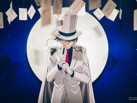 BKK - Sep30, 2024:Kid the Phantom Thief (Kaito Kiddo) a character from famous Japanese manga.Exhibition of Detective Conan The Movie 27 Pop-Up Thailand was held in MBK during Jul15-Sep30'24 Free Entry