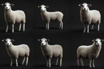 Fototapeta premium Collection of Sheep in Various Poses