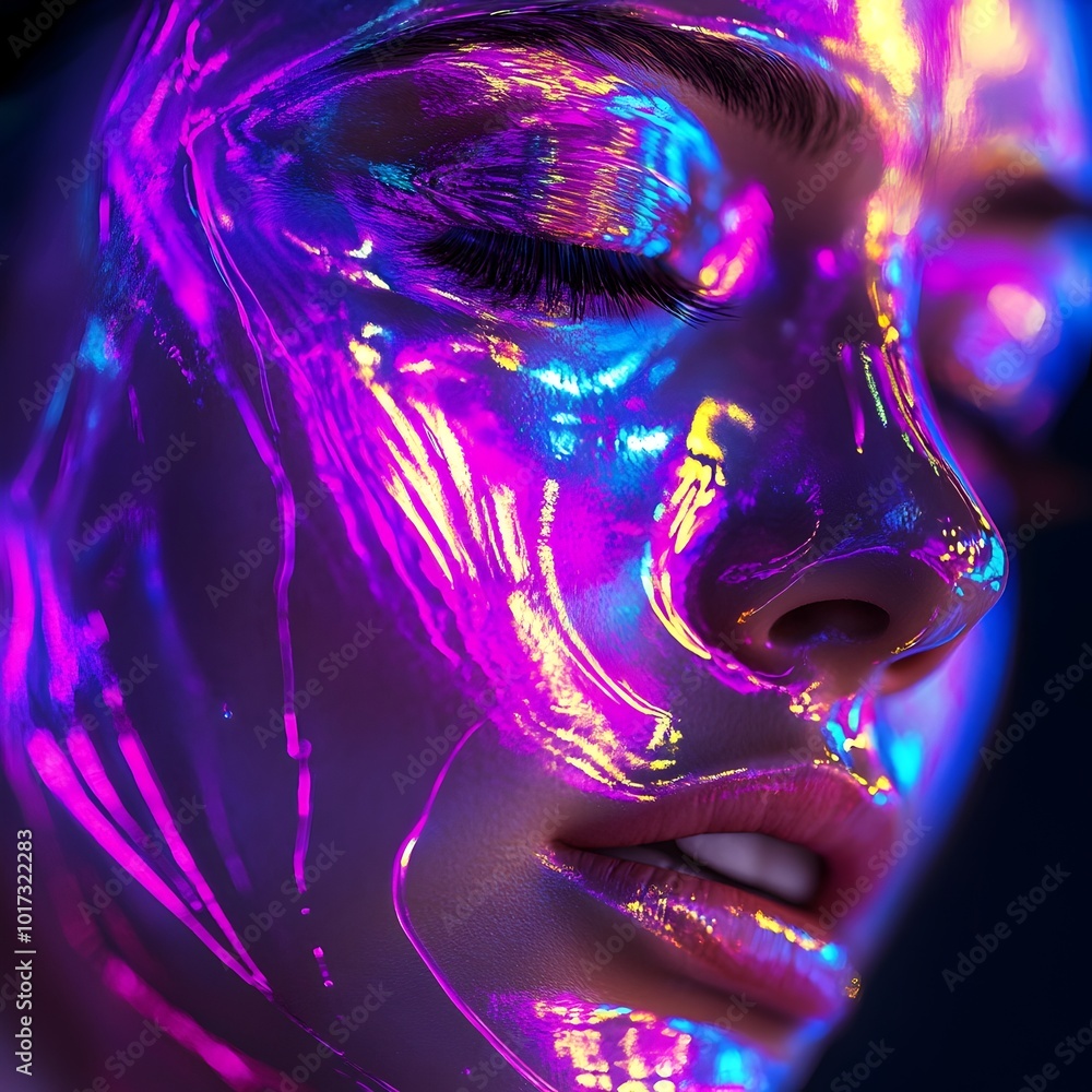 Poster futuristic ai powered creative studio with holographic design tools and neon glow digital abstract a