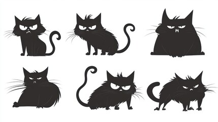 Naklejka premium Black cat. Halloween decoration element.