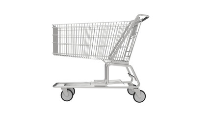 supermarket cart isolated on transparent background