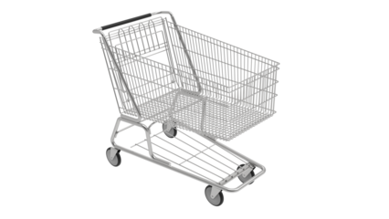 supermarket cart isolated on transparent background