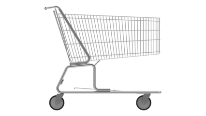 supermarket cart isolated on transparent background