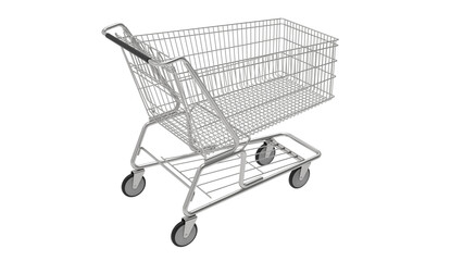supermarket cart isolated on transparent background