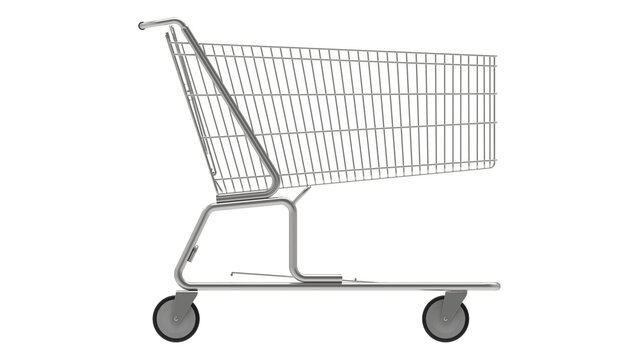 supermarket cart isolated on transparent background