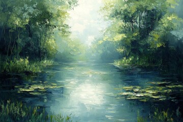 Abstract oil painting illustration background created with Generative AI