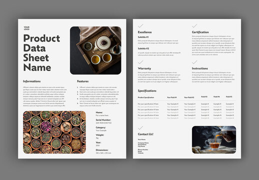 Product Data Sheet Layout