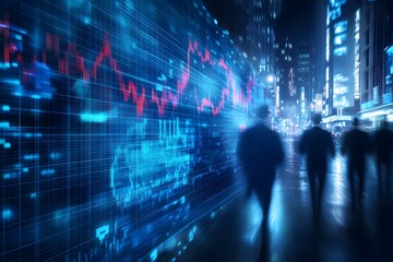 Dystopian Landscape of the Market s Darker Underbelly with Surreal Distorted Figures and Ominous Technological Surveillance