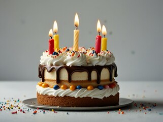 birthday cake with candles