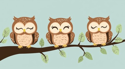 Fototapeta premium Cute cartoon owl. Halloween decoration.