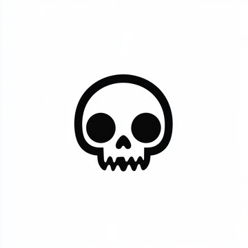 Cute cartoon skull symbol logo icon. The decoration element for Halloween.