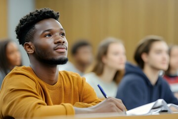Confident African and European Students Presenting Academic Research at Conference