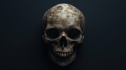Fototapeta premium Skull with black background.
